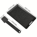 Sartén de parrilla antiadherente estilo japonés - Placa de BBQ mini cuadrada para cocinar al aire libre, ideal para asar carne, verduras y arroz - Hierro duradero con distribución de calor uniforme, sartén de parrilla