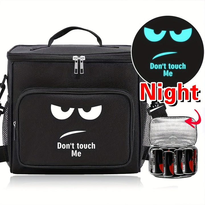 Nevera Portátil para Almuerzo con Estampado "No Me Toques", Bolsa Térmica Aislante, Impermeable, Ideal para Escuela, Oficina y Viajes, Bolsa de Almacenamiento de Comida con Contacto No Directo con Alimentos, Bolsa Fría para Picnic