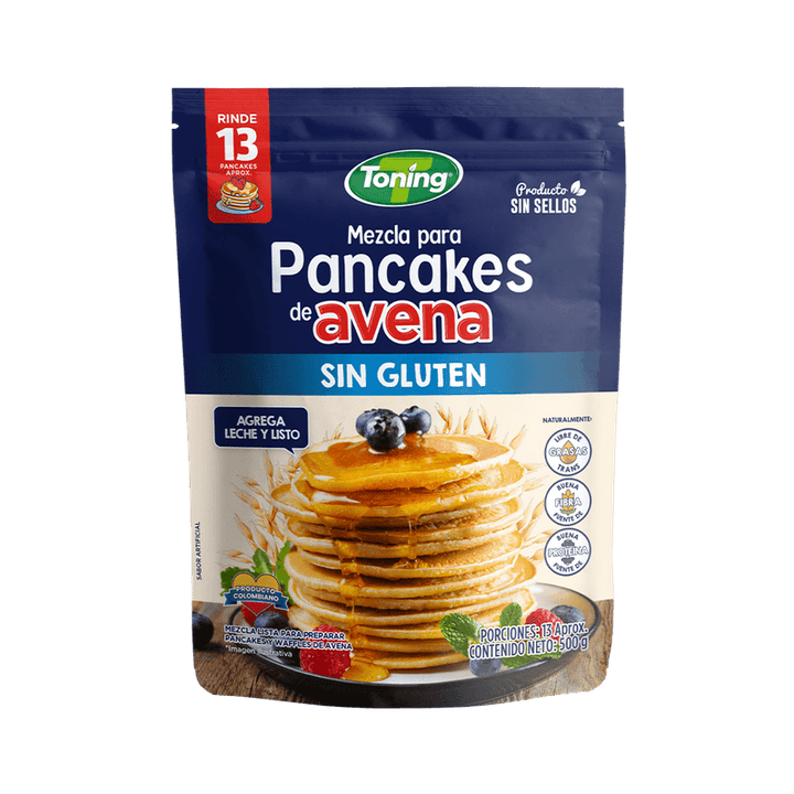 MEZCLA PANCAKE AVENA TONING 500G S/GLUTE