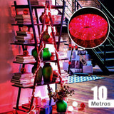Manguera Luz LED 10 Metros Roja 3 Vías 180 Luces 1694