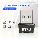 Adaptador de Red sin varillas USB-B 5.3 - Plug & Play para Windows 11/10/8.1, Diseño de Doble Antena, Control por App, Compatible con PC/Laptop/Auriculares/Tarjetas Teclado/Mouse/Altavoces, Desciende Automáticamente a 5.2/5.1/5.0/4.2/4.1/4.0, Adaptador W