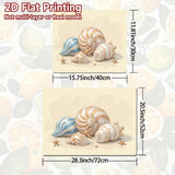 1pc Protector de Encimera para Estufa - Tapete Resistente al Calor con Diseño de Concha (Beige/Azul), Antirrayas para Cocinas de Gas/Eléctricas, Cafetera y Lavavajillas, Fácil de Limpiar, Motivo 2D Plano