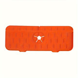 Alfombrilla de captura de agua de grifo de silicona - Guarda escurridor de fregadero sin electricidad absorbente con drenaje, protector de mostrador de cocina impermeable y fácil de limpiar