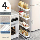 Carrito de Almacenamiento Delgado con Drenaje Calado y 4 Niveles, Carrito de Almacenamiento sobre Ruedas, Estante Estrecho, Estante para Baño, Unidad Móvil de Organización para Cocina, Baño, Lavandería,