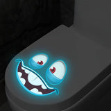 2 Piezas de Pegatinas para Inodoro que Brillan en la Oscuridad - 15*15cm Decoración para Baño y Dormitorio, PVC Autoadhesivo Impermeable, Diseño de Ojos Verdes Luminosos, Calcomanías Divertidas y Originales para Espacios Temáticos Interiores/Exteriores