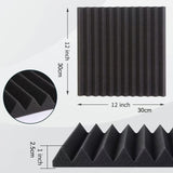 AUSLET 53-Unidades de espuma acústica negra, 1 pulgada de espuma ignífuga de alta densidad para estudios de grabación, salas de piano, salas de juegos, teatros, estudios de podcast - Material de amortiguación de sonido para paredes y techos