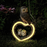 Lámpara decorativa de búho de resina con energía solar, adornos de animales para jardín exterior, batería de níquel 600mAh - XXOASIS