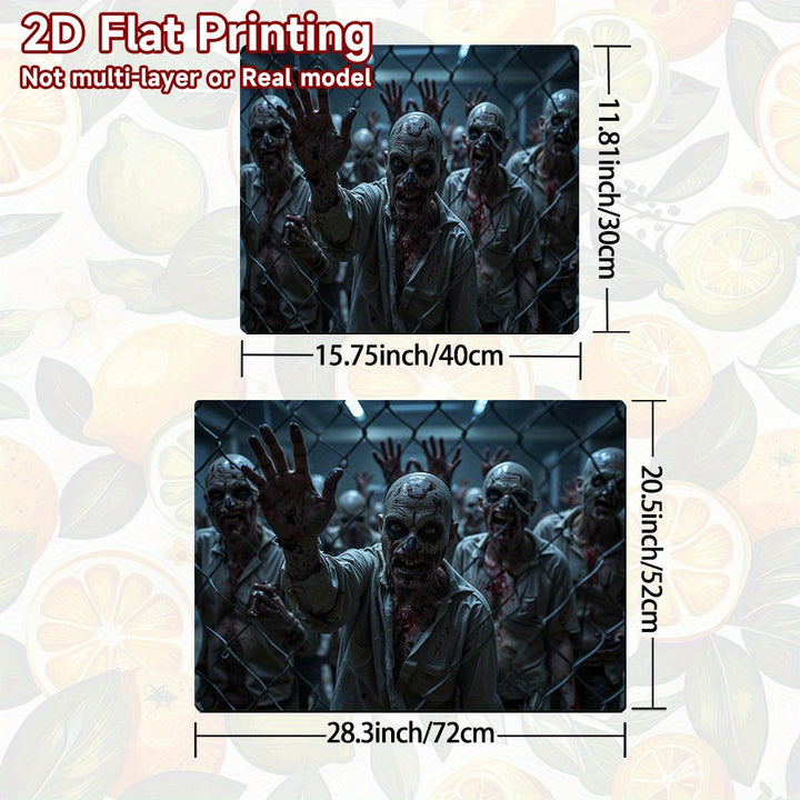 1pc Protector de Estufa Apocalipsis Zombie Halloween - Diseño con Barras Sangrientas, Compatible con Cocinas a Gas/Inducción, Lavadoras y Secadoras - Decoración Fácil de Limpiar para Cocina y Lavandería, Cubierta Temática Espeluznante, Técnica de Impresi