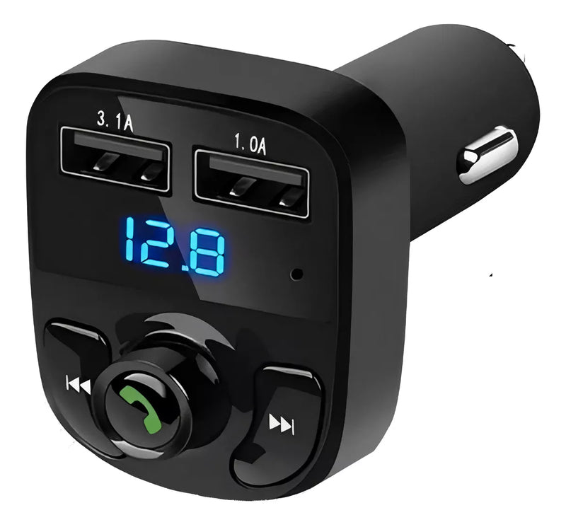 Cargador Dual Usb Para Carro Adaptador Bluetooth 5.0 Fm Mp3