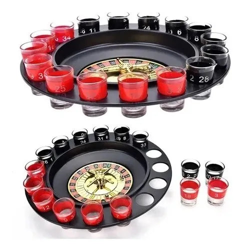 Ruleta De Shots Juego Mesa 16 Copas Juego De Fiesta Bebidas