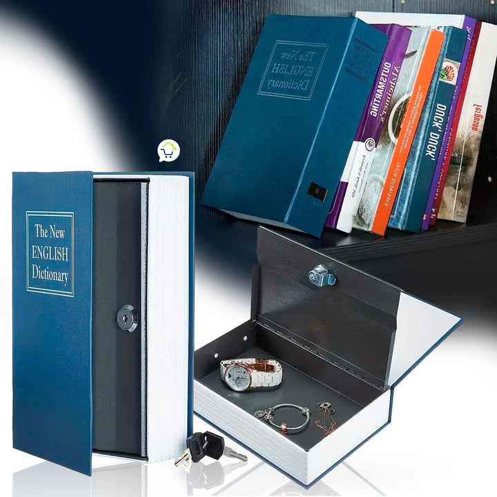 Caja Fuerte De Seguridad Tipo Libro Diccionario + 2 Llaves RF 802