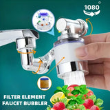 Filtra Agua de Grifo Ajustable con Doble Modo y Dispensador de Burbujas - Sistema Montado en Plástico que Elimina Cloro, Olores e Impurezas para Mejorar el Sabor y Calidad del Agua, Ideal para Fregaderos, Accesorio Moderno para Cocinas, Diseño Compacto