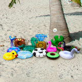 Flotadores Portavasos Tropicales x12 Variados Inflables Piscina XPV