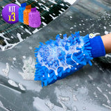 Kit x3 Guantes Microfibra Para Lavar y Secar Carro Moto Sacudidor GMWA297x3