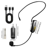 JYX Auriculares inalámbricos recargables con micrófono y amplificador de voz - Carga USB, conector de 3,5 mm, ideal para enseñar, entrenar, fitness, orientación, discursos, karaoke, cantar, mejora del karaoke.
