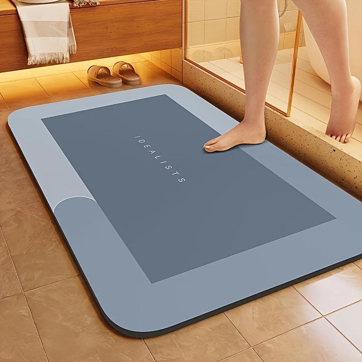 1pc Alfombra de baño de gel de sílice ultraabsorbente - Secado rápido, antideslizante, comodidad suave, ideal para baño, ducha, lavadero, dormitorio, sala de estar, felpudo, alfombra de cocina, accesorio de baño, alfombra de baño | Alfombra de baño moder