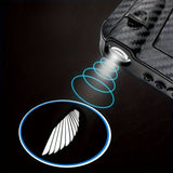 2 piezas de proyector de número de puerta LED ilumina alas de ángel, fácil de instalar, acogedor y educado, iluminación de escalones que mejora la seguridad y el estilo, adecuado para, SUV, sin batería.