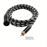 Cable de micrófono RCA a XLR de forma redonda, conector macho a hembra, compatible con Ethernet Cat 5e, con conector flexible para mezclador amplificador a micrófono de condensador.
