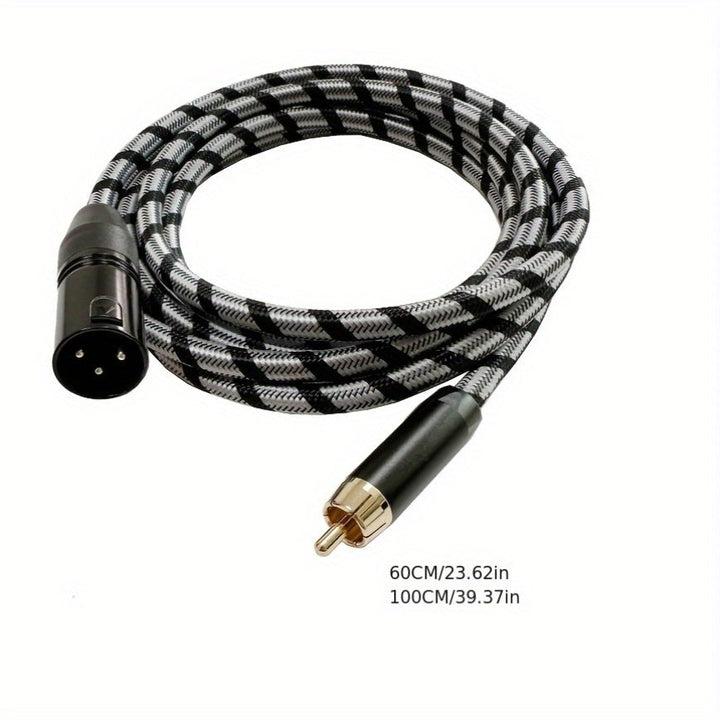 Cable de micrófono RCA a XLR de forma redonda, conector macho a hembra, compatible con Ethernet Cat 5e, con conector flexible para mezclador amplificador a micrófono de condensador.