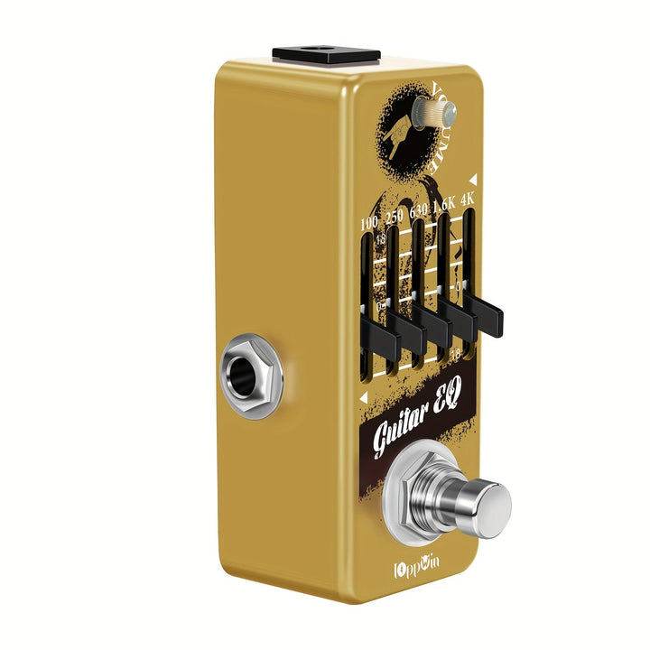 IOppWin Ecualizador de 5 bandas para guitarra eléctrica, ancho ajustable, alimentado por USB, procesamiento de señal analógica, material de hierro, amarillo - Efectos de guitarra y amplificadores, Efectos de guitarra