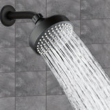 1pc Cabezal de ducha de lluvia redondo contemporáneo, cabezal de ducha de alta presión para montaje en pared, plástico, acabado pintado, no necesita electricidad, para accesorios de baño