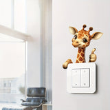 1 pieza de Pegatina para Interruptor de Pared con Dibujo de Jirafa Lindo - Adhesivo Autoadhesivo con Estampado Animal para Decoración del Hogar en Paredes, Acabado Semibrillante Cuadrado, Diseño Fácil de Pelar y Pegar para Baño y Sala de Estar