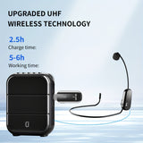 JYX Auriculares inalámbricos recargables con micrófono y amplificador de voz - Carga USB, conector de 3,5 mm, ideal para enseñar, entrenar, fitness, orientación, discursos, karaoke, cantar, mejora del karaoke.