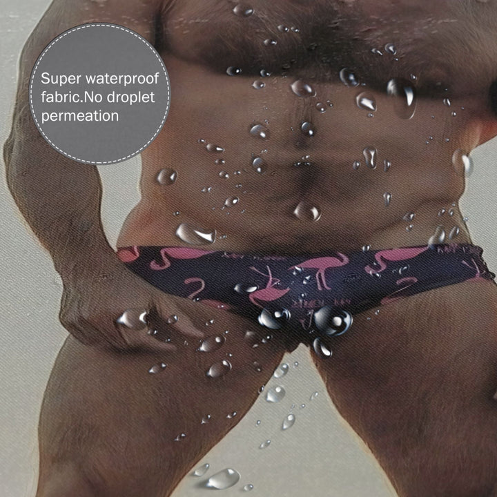 Diseño de cortina de ducha artística inspirada en hombres musculosos, con una cortina de baño removible.