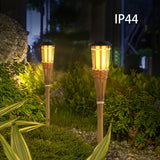 1pc Lámpara Solar de Estilo Bambú con Efecto de Llama Cálida, Encendido/Apagado Automático, Luz Duradera para Jardín Exterior, Decoración de Patio y Caminos, Diseño Imitación de Llama, Luces Solares para Exteriores