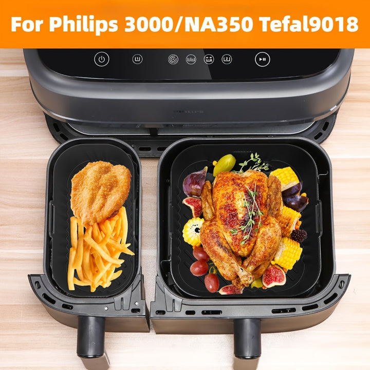 Liner de aire de silicona, reutilizable antiadherente, para freidora de aire Philips 3000/NA350 Tefal9018, bandeja de horno, sartén de parrilla