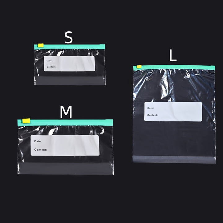 10pcs Bolsas de Almacenamiento Transparentes de PE con Sello de Cuerda Deslizante - Reutilizables, Mantenimiento de Frescura para Refrigerador y Congelador, Ideales para Frutas, Verduras, Carne y Más, Almacenamiento de Alimentos