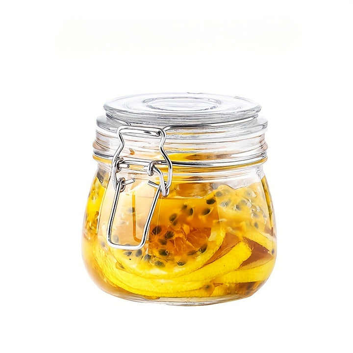Juego de 2/4 Tarros Herméticos de Vidrio de 16 Onzas con Tapas de Cierre, Contenedores Sellados Transparentes para Alimentos, Organización del Despensa, Productos Secos, Snacks, Café, Té, Encurtidos, Azúcar, Harina - Multiusos, Antifugas, Libres de BPA