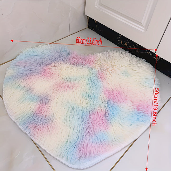 Alfombra decorativa para el cabello, San Valentín, dormitorio, hogar, balcón, tatami, manta, corazón, peluche, cojín de pelo largo, suave y esponjoso