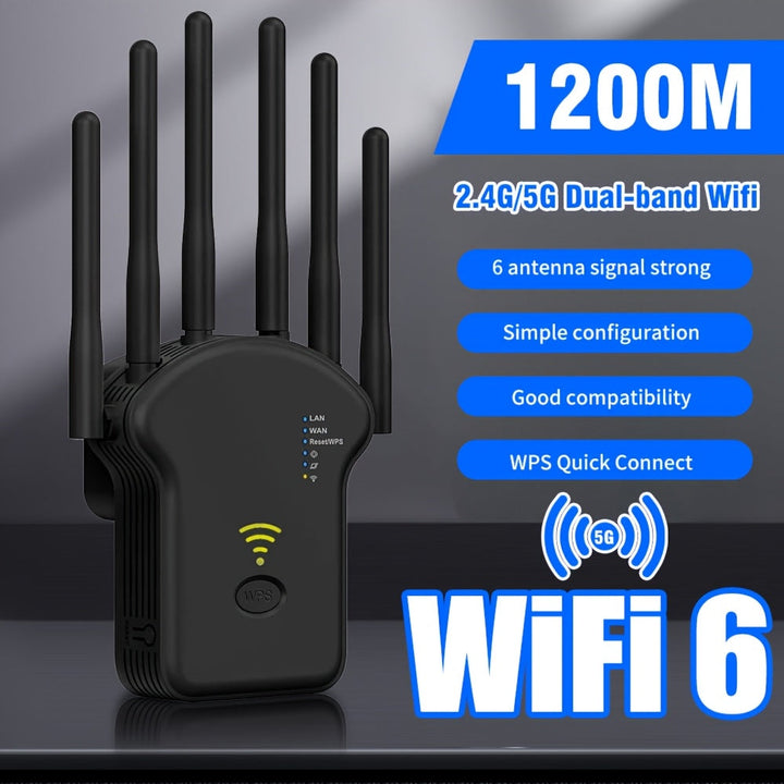 Amplificador de Señal WiFi Momoor, Potencia de Penetración Fuerte, Puede Conectar hasta 35 Dispositivos, 4 Antenas de Alta Ganancia, Cobertura de 9.14 metros, Puerto Ethernet, Configuración con Un Solo Clic, Adecuado para Hogar, Oficina, Café