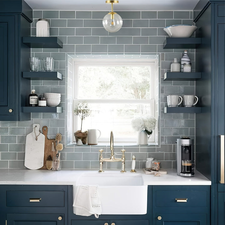 1 pza. Lámpara colgante de globo de latón dorado de estilo Mid-Century Modern, 1 luz, accesorio de techo de cristal transparente para cocina, sala de estar, pasillo, accesorio de iluminación para el hogar.