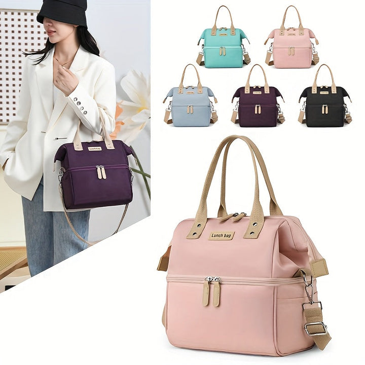 Estuche de Almuerzo Aislado con Gran Capacidad y Estilo, Bolsa de Almacenamiento Casual para Moda, Mantiene Caliente o Frío, Ideal para el Trabajo y Camping, Sin Contacto con los Alimentos