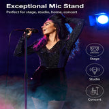 Soporte de Micrófono Profesional Ajustable para Suelo con Conector XLR - Base de Trípode Metálica Resistente, Altura Regulable, Estructura Estable para Transmisiones en Vivo, Canto, Bodas y Eventos al Aire Libre - , Equipo de Audio para Bodas, Diseño Tel