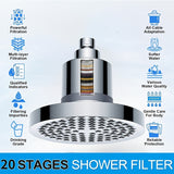 Un filtro de alta gama de 6 pulgadas con parte superior de pulverización de ducha con 15-20 capas de elemento de filtro de eliminación de cloro Desmontable impulsor de ducha Adecuado para artefacto de baño para bebés