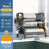 Organizador de Cocina Metálico Resistente - Estante Compacto con Sistema de Drenaje, Múltiples Niveles, Ranuras para Cuchillos y Soporte para Palillos y Tabla de Cortar - Diseño Moderno en , Construcción Robusta, Ideal para Hogares Pequeños y Apartamentos