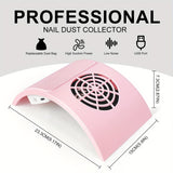 Aspiradora Profesional para Polvo de Uñas - Estación de Manicura USB para Salón y Hogar, Sistema Silencioso de Limpieza con Colector de Polvo para Artistas y Clientes, Sin Batería Necesaria, Diseño Elegante y Compacto, Construcción en Plástico