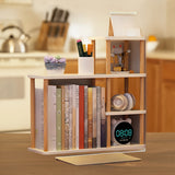 Organizador de Escritorio de Madera de 2 Niveles - Estantería Multinivel Independiente con Acabado Pintado para Almacenamiento en Oficina y Dormitorio, Estantes