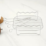 Juego de Rejilla para Freidora de Aire de Acero Inoxidable con 4 Pinchos, Doble Capa Filtro de Aceite y Rejilla para Barbacoa para Horno Microondas y Horneado, Accesorios de Cocina, Artículos para el Hogar
