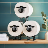 1 pieza, Portarrollos de baño con diseño de oveja - Soporte divertido para papel higiénico, decoración de baño - Portarrollos de oveja en 3D, color negro - Almacenamiento gracioso para rollos de papel - Decoración linda para el baño