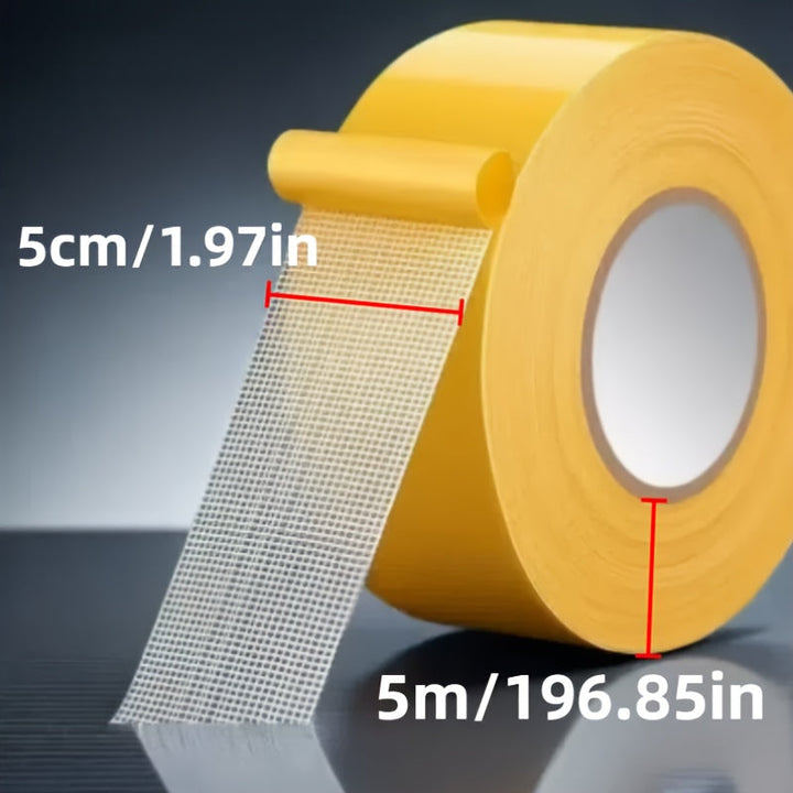 Cinta Adhesiva de Doble Cara de Alta Resistencia, Longitud de 5m - Agarre Fuerte para Alfombras y Suelos, Evita el Rizado de Bordes y Deslizamiento, Ideal para Uso Doméstico y de Oficina, Cinta Adhesiva para Suelos|Cinta de Superficie Texturizada|Cinta d