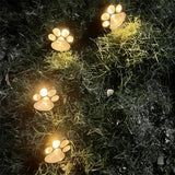 4 piezas de luces solares LED CIMMELO para patas de mascotas - Luces decorativas de alta calidad IP44 con brillo cálido, montaje semienterrado de plástico duradero para césped, senderos, patios, entradas y decoración de vacaciones, luces para patas para