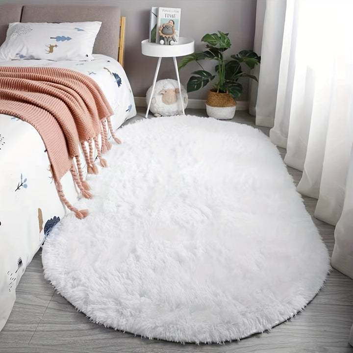 Alfombra ovalada para dormitorio junto a la cama, tapete para cabecera, tapete para mesa de café de sala de estar