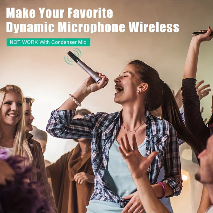 Sistema de Micrófono Inalámbrico con Adaptador UHF XLR - Recargable por USB, Compatible con Micrófonos Dinámicos, Guitarras y Sistemas de PA