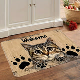 1 alfombra de entrada súper tierna con diseño de gato, lavable a máquina, ideal para salas, habitaciones y cuartos de juegos