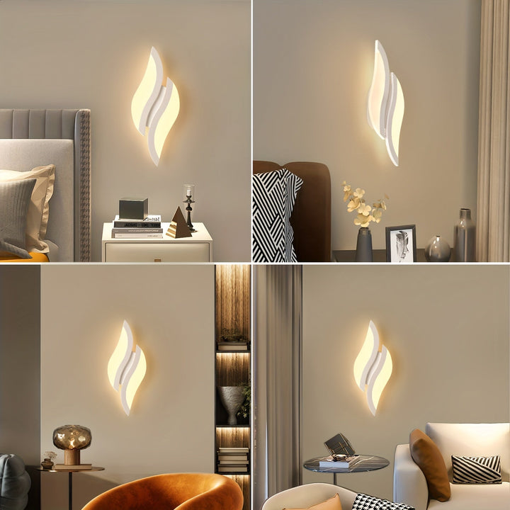 Lámpara de pared LED moderna, luz lineal blanca de 3000K, montaje semibruto de hierro fundido con acabado de metal mate, cableado, control de interruptor, sin necesidad de batería, para salón, dormitorio, pasillo, escaleras - compatible con 110V-240V