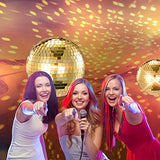 Esfera de Espejo Disco Retro - Colgante de vidrio y espejo dorado, adecuado para celebraciones globales como fiestas, bodas, Navidad, Halloween, etc. - Decoración fuente de luz reflectora